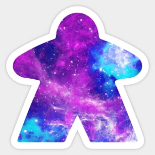 Purple and Sky Blue Space with Galaxy Stars Meeple | Board Game Fan Sticker